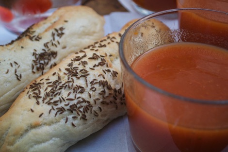 Tomato soup and bread, Fridheimar Tomato Farm